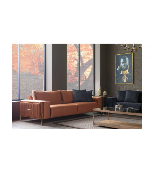 CANAPÉ  ROYAL ORANGE  250 x 100 x 70