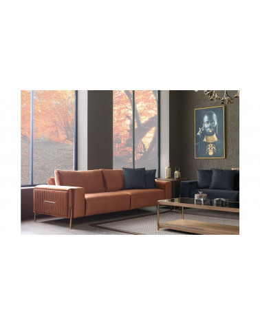 CANAPÉ  ROYAL ORANGE  250 x 100 x 70