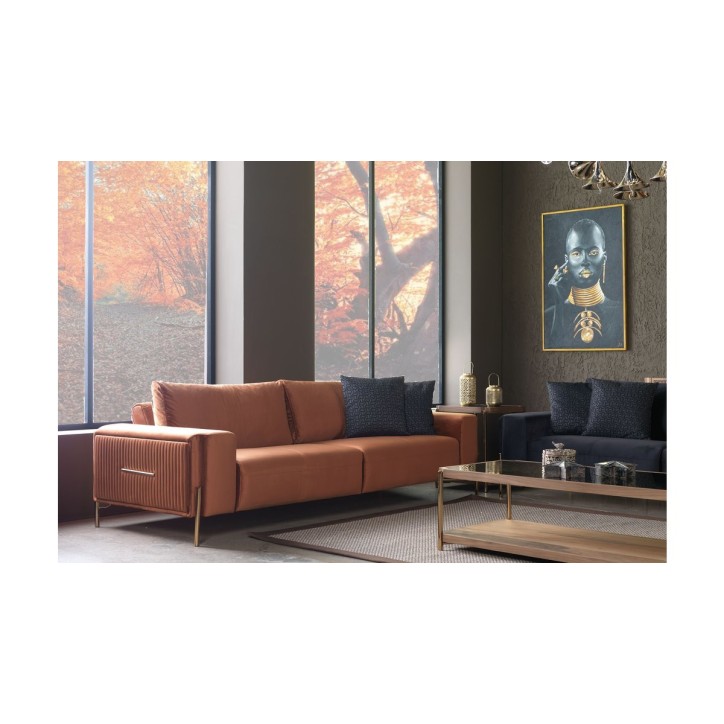 DIVANO ARANCIONE ROYAL 250 x 100 x 70