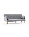 CANAPÉ REVOS GRIS 190 x 75 x 85