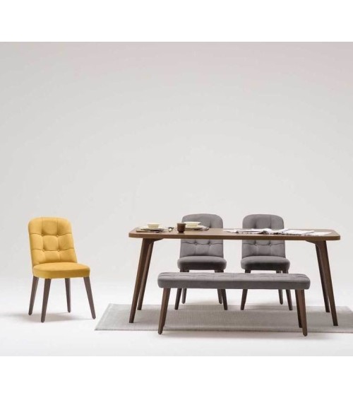 Salle à manger LADEZMA noyer et crème