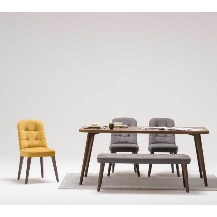 Salle à manger LADEZMA noyer et crème