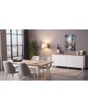 Salle à manger LORIN bois et blanc