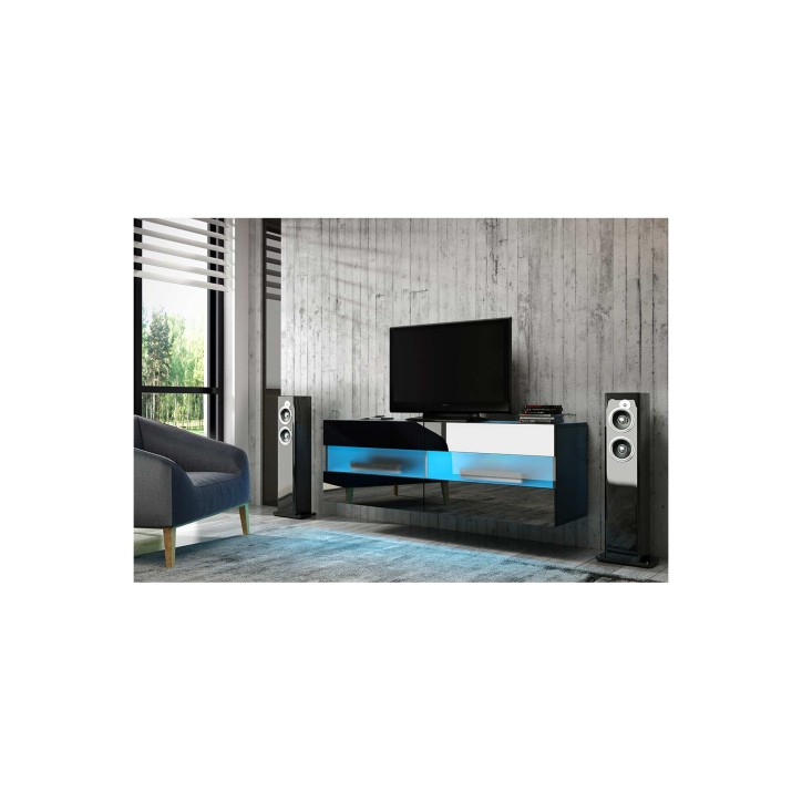 Mueble TV BOON blanco lacado 100 cm
