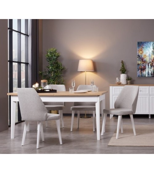 Salle à manger LORIN bois et blanc