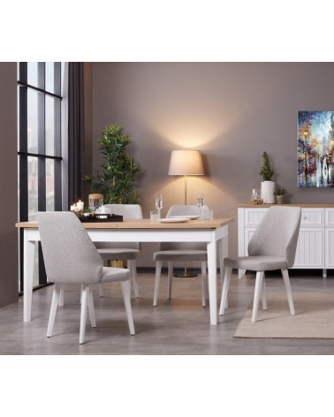 Salle à manger LORIN bois et blanc