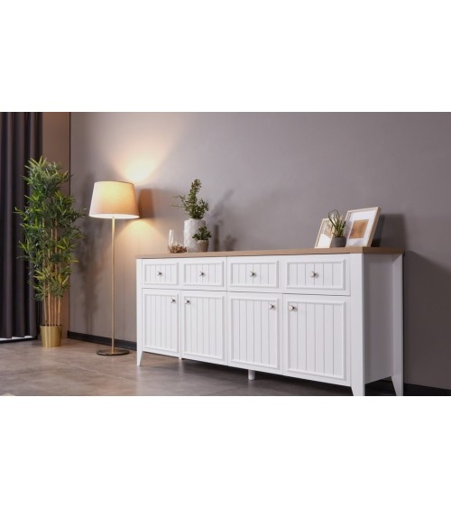 Salle à manger LORIN bois et blanc