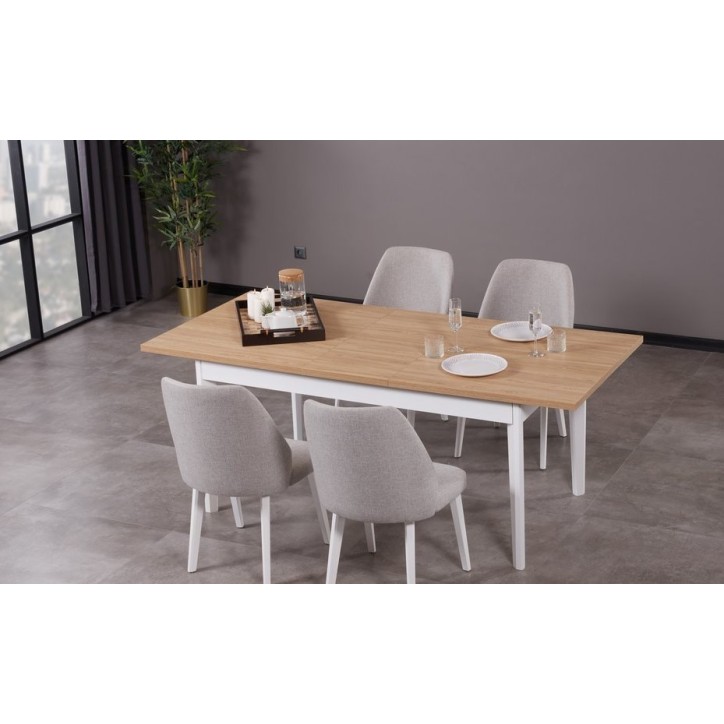 Salle à manger LORIN bois et blanc Salle à manger LORIN bois et blanc