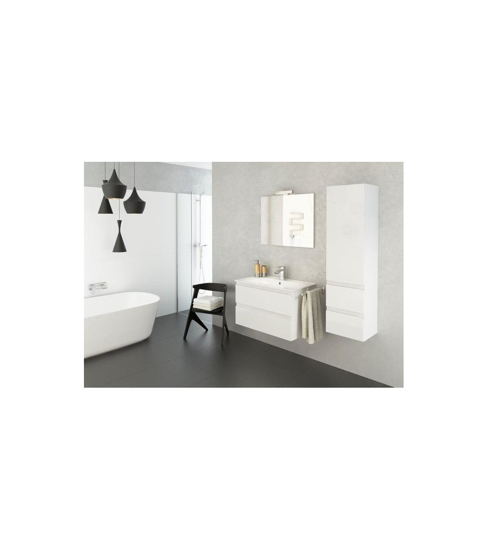 Ensemble de salle de bain COMO 80 cm blanc - Meuble Salle de bain une vasque - Décoration salle de bain