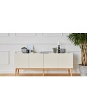 Buffet CLARA 4 portes 1 tiroir 200 cm blanc