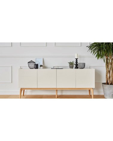 Buffet CLARA 4 portes 1 tiroir 200 cm blanc