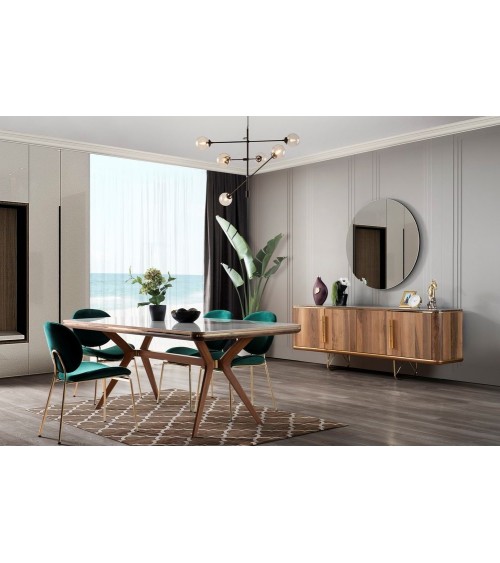Salle à manger PARIS bois et effet marbre