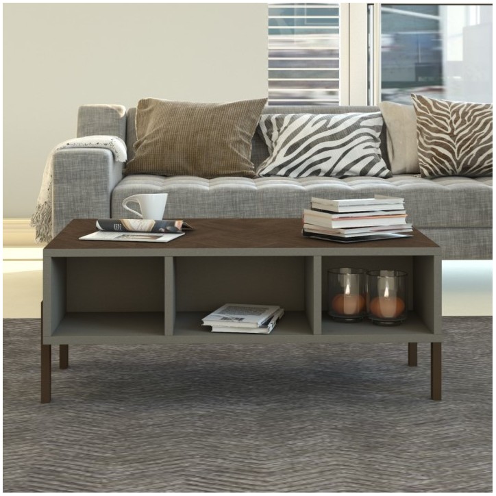 Table basse LINEA 90 x 60 x 40 cm marron