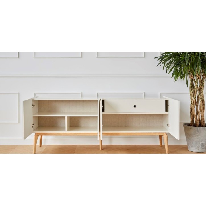 Buffet CLARA 4 portes 1 tiroir 200 cm blanc