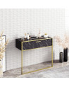 Console POLKA noir et doré 90 cm