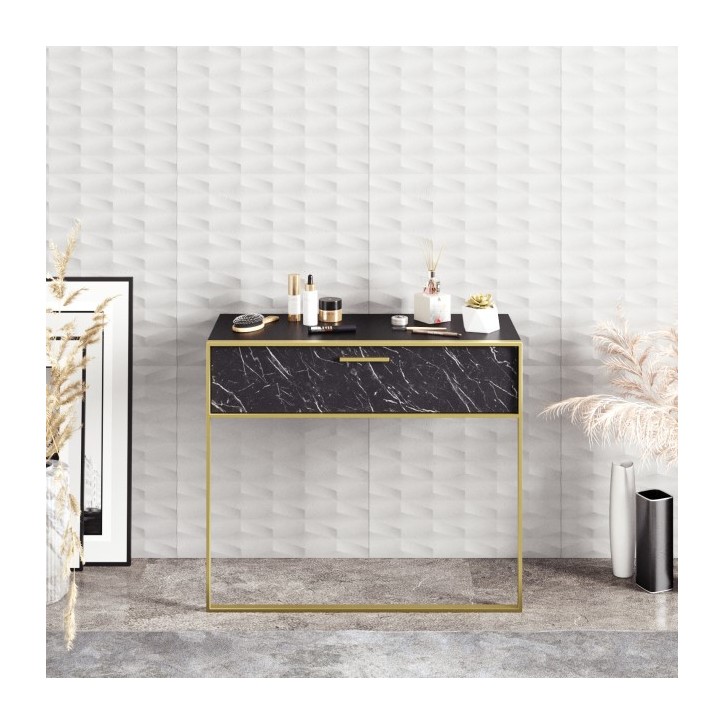 POLKA zwart en goud console 90 cm