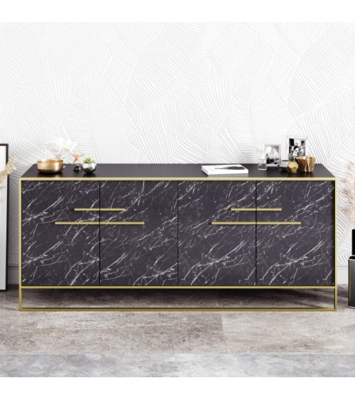 Credenza POLKA nera e oro 180 cm