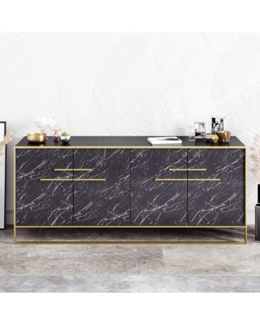 Zwart en goud POLKA dressoir 180 cm