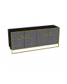 Buffet POLKA noir et doré 180 cm