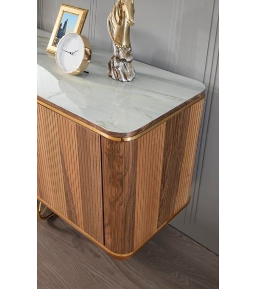 Salle à manger PARIS bois et effet marbre