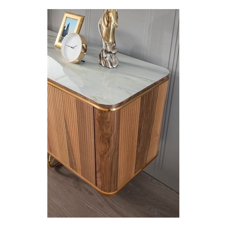 Salle à manger PARIS bois et effet marbre