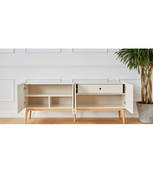 Buffet CLARA 4 portes 1 tiroir 200 cm blanc