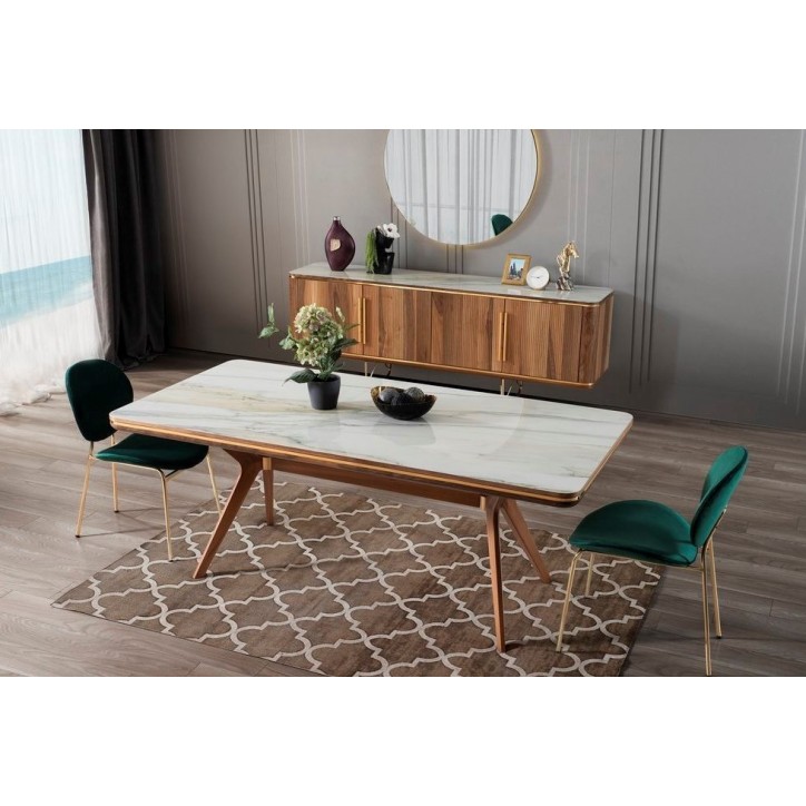 Salle à manger PARIS bois et effet marbre