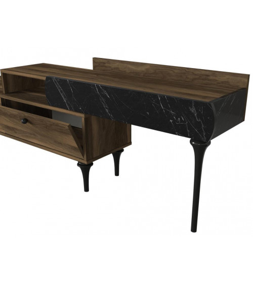 Ensemble meuble TV PADRE noyer marbre 181 cm