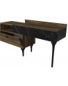 Ensemble meuble TV PADRE noyer marbre 181 cm