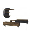 Ensemble meuble TV PADRE noyer marbre 181 cm