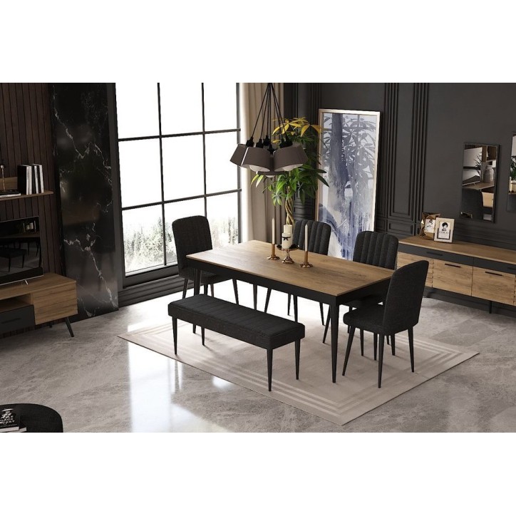 Salle à manger VENISE bois et noir