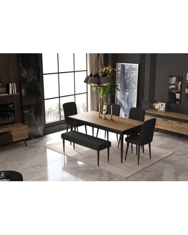 Salle à manger VENISE bois et noir