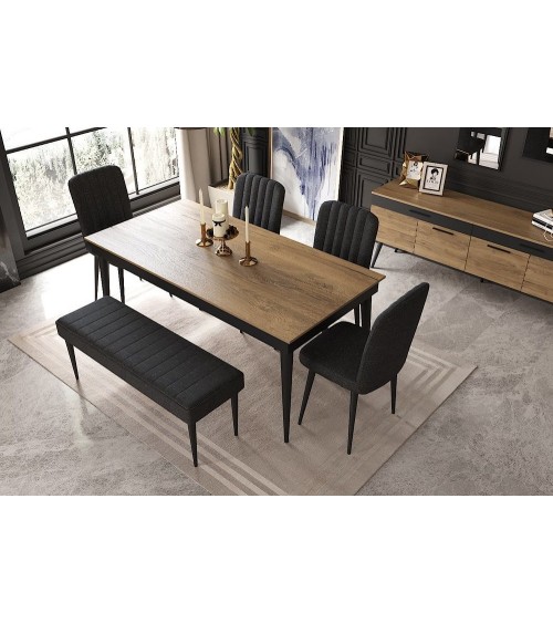 Salle à manger VENISE bois et noir