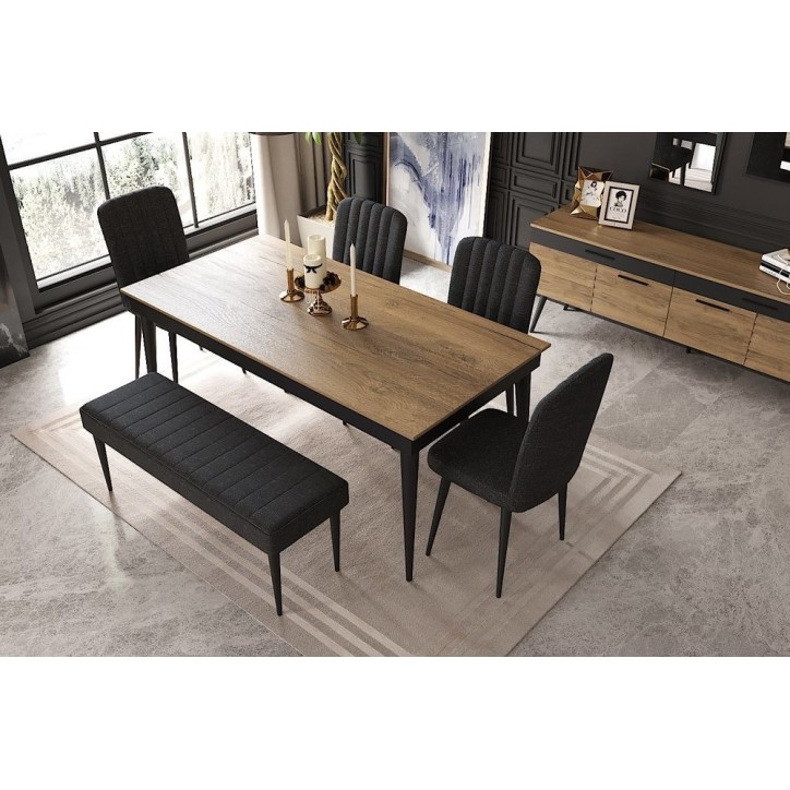 Salle à manger VENISE bois et noir