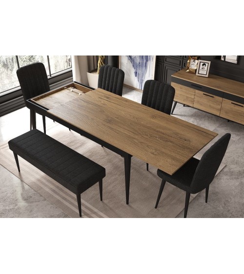 Salle à manger VENISE bois et noir