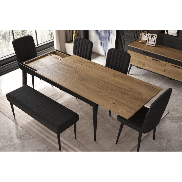 Salle à manger VENISE bois et noir