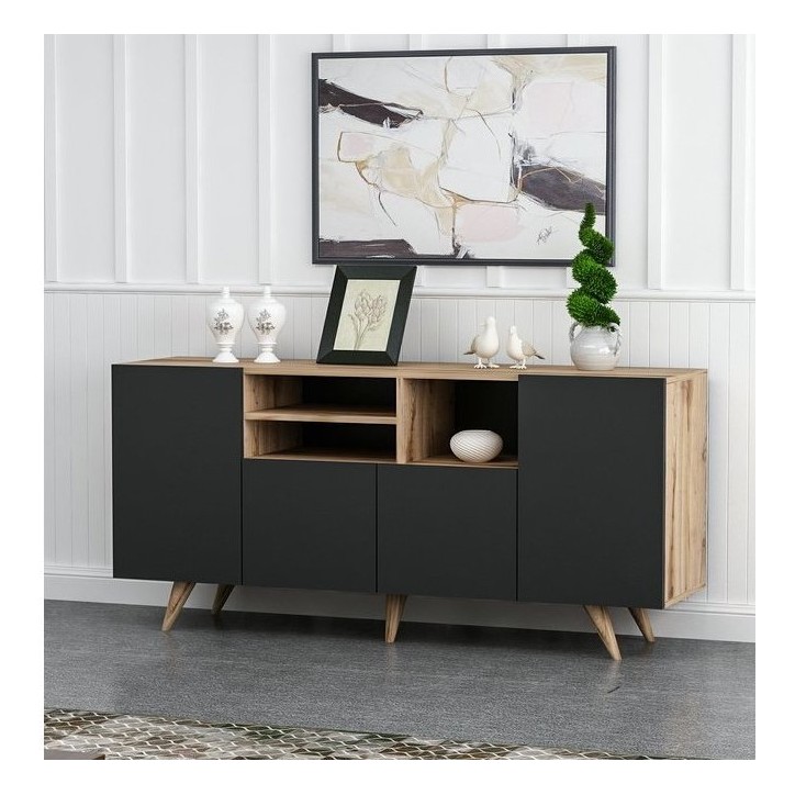 Aparador  4 puertas SANSA 160 cm negro