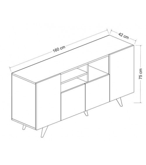 Aparador  4 puertas SANSA 160 cm
