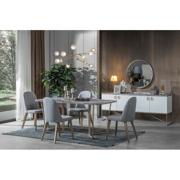 Salle à manger LOFT Gold et effet marbre Salle à manger LOFT Gold et effet marbre