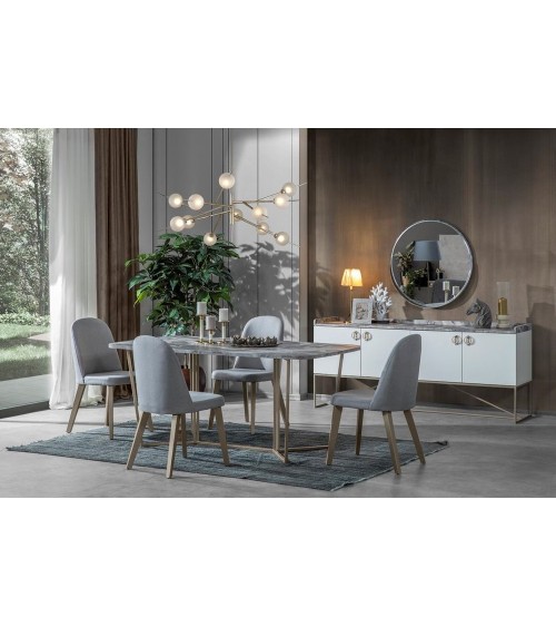 Salle à manger LOFT Gold et effet marbre