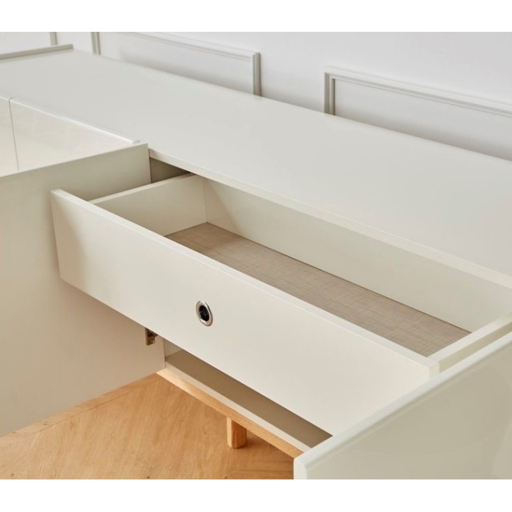 Buffet CLARA 4 portes 1 tiroir 200 cm blanc