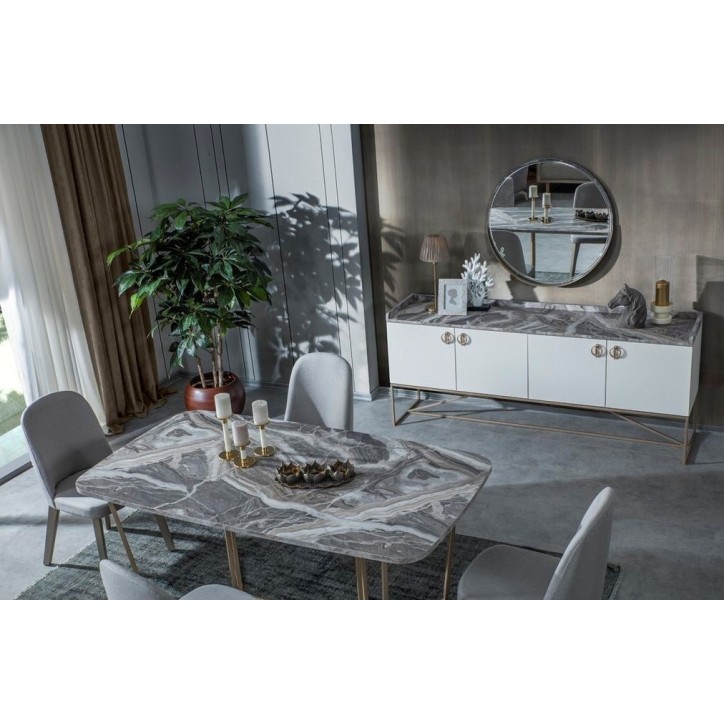 Salle à manger LOFT Gold et effet marbre Salle à manger LOFT Gold et effet marbre