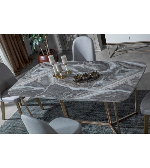 Salle à manger LOFT Gold et effet marbre