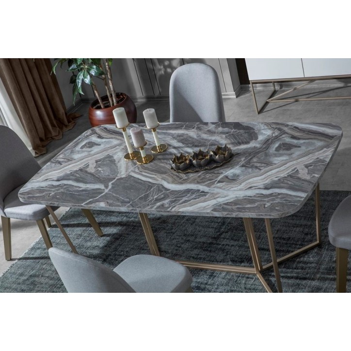 Salle à manger LOFT Gold et effet marbre Salle à manger LOFT Gold et effet marbre
