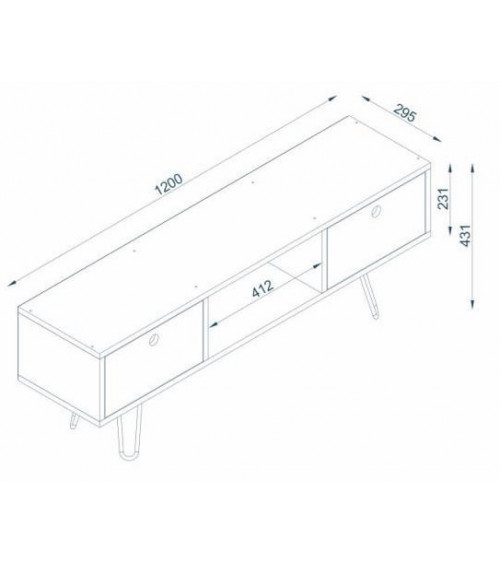 Meuble TV MODA blanc 120 cm