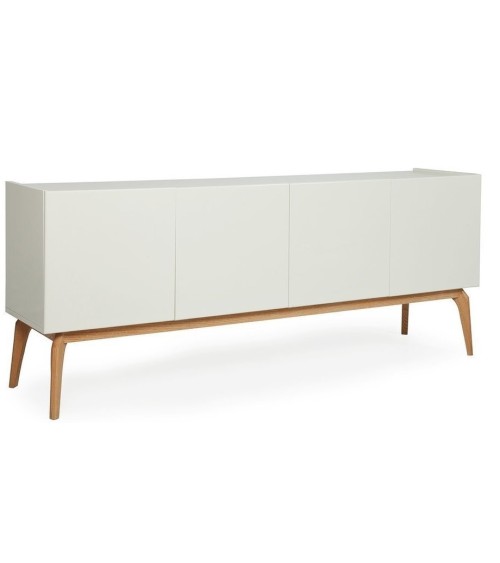 Buffet CLARA 4 portes 1 tiroir 200 cm blanc