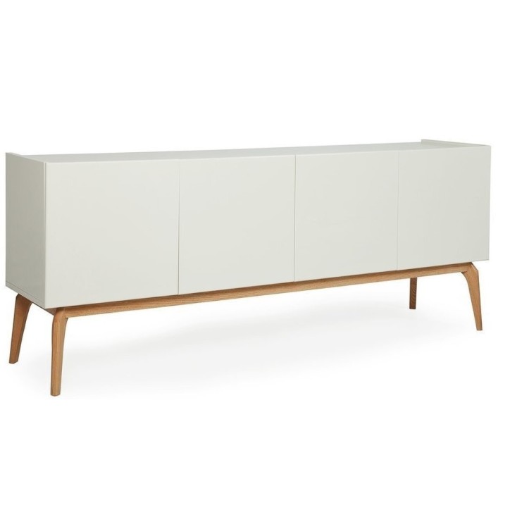 Buffet CLARA 4 portes 1 tiroir 200 cm blanc