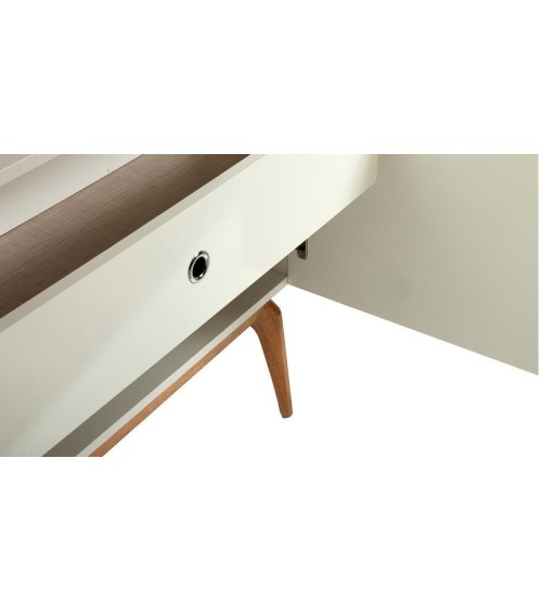 Buffet CLARA 4 portes 1 tiroir 200 cm blanc