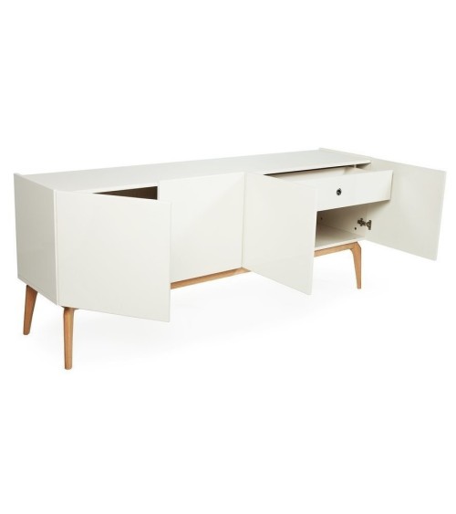 Buffet CLARA 4 portes 1 tiroir 200 cm blanc