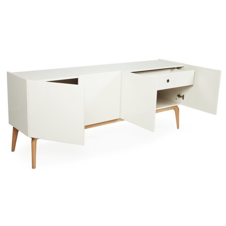 Buffet CLARA 4 portes 1 tiroir 200 cm blanc